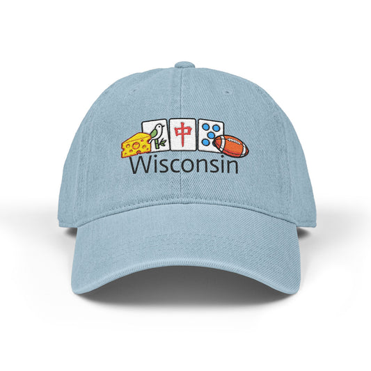 Mah Jongg Wisconsin Embroidered  Jean Hat - For MahJong Players