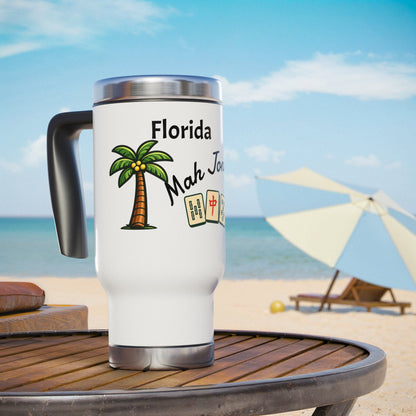 Florida Mah Jongg travel mug | 14oz stainless steel travel mug with handle