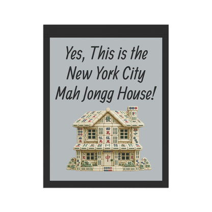 Mah Jongg Flag: "Yes, This Is the New York City Mah Jongg House!"-  Gray Outdoor Flag