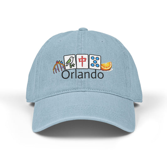 Mah Jongg Orlando Embroidered  Jean Hat - For MahJong Players