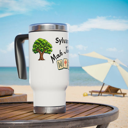 Sylvania Mah Jongg travel mug | 14oz stainless steel travel mug with handle