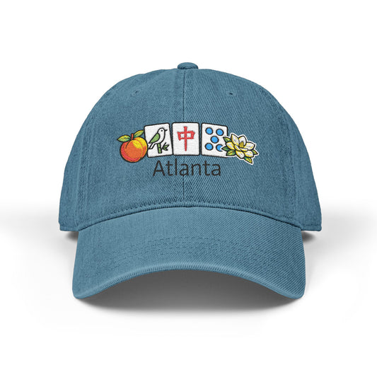 Mah Jongg Atlanta Embroidered  Jean Hat - For MahJong Players