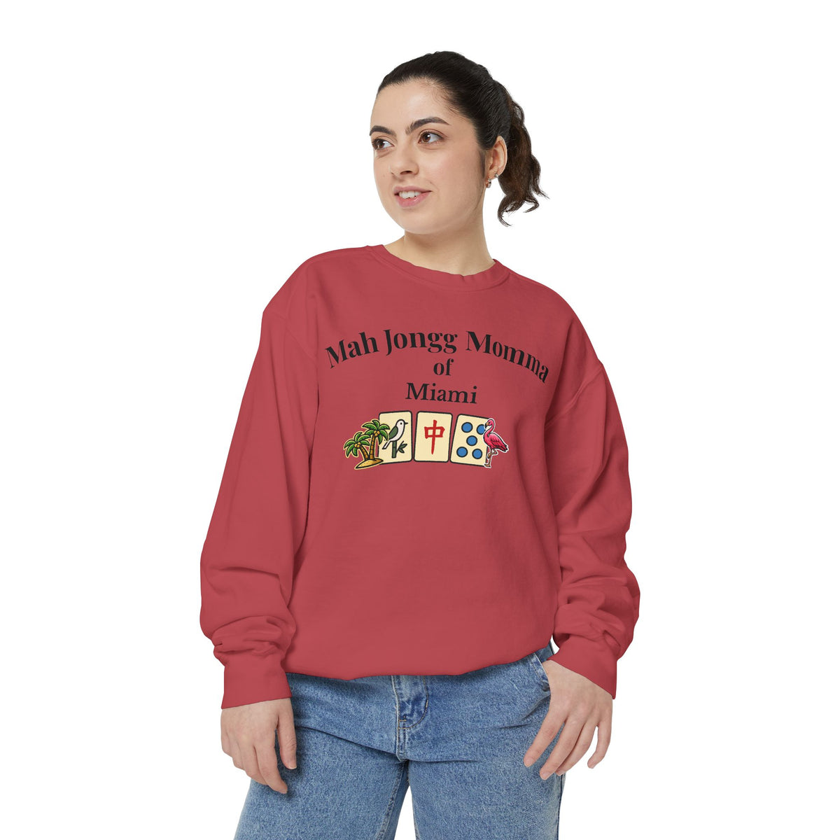 Mah Jongg Momma of Miami Crewneck Sweatshirt - Mahjong Tournament Sweatshirt