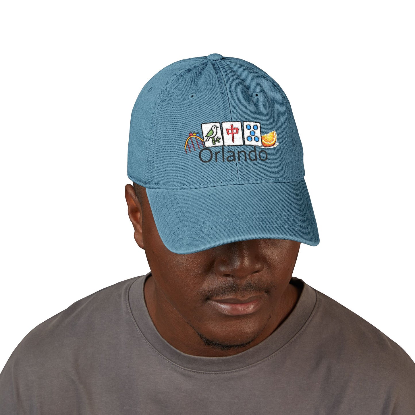 Mah Jongg Orlando Embroidered  Jean Hat - For MahJong Players