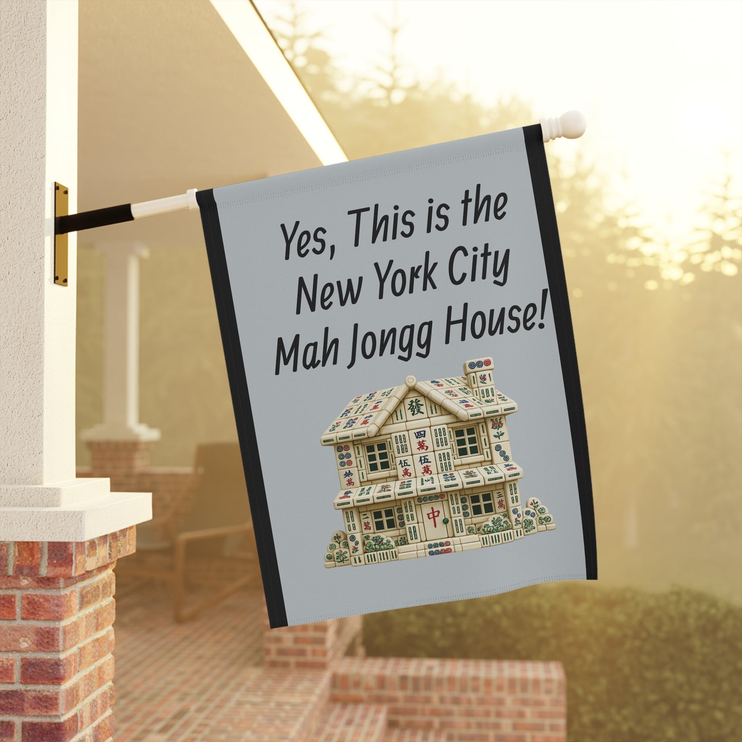 Mah Jongg Flag: "Yes, This Is the New York City Mah Jongg House!"- Outdoor Flag