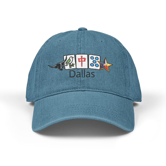 Mah Jongg Dallas Embroidered  Jean Hat - For MahJong Players