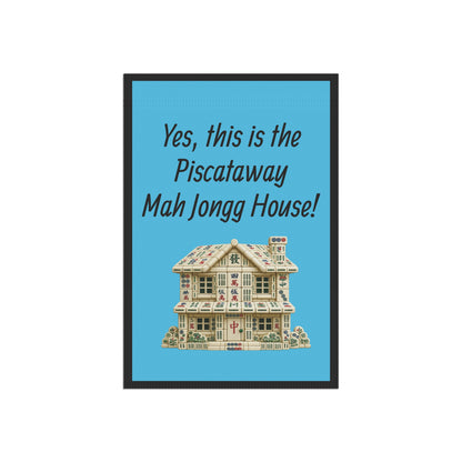 Mah Jongg :"Yes, This Is the Piscataway Mah Jongg House!" Blue Mah Jongg Flag