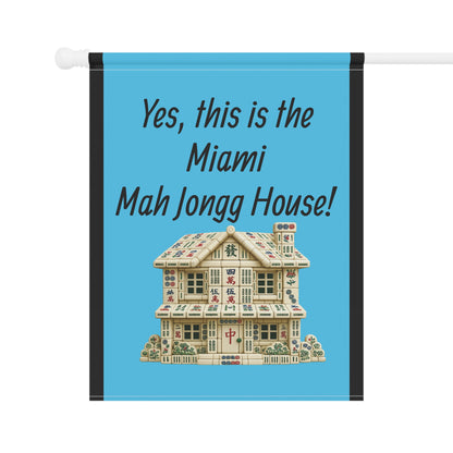 Mah Jongg :"Yes, This Is the Miami Mah Jongg House!" Blue Mah Jongg Flag