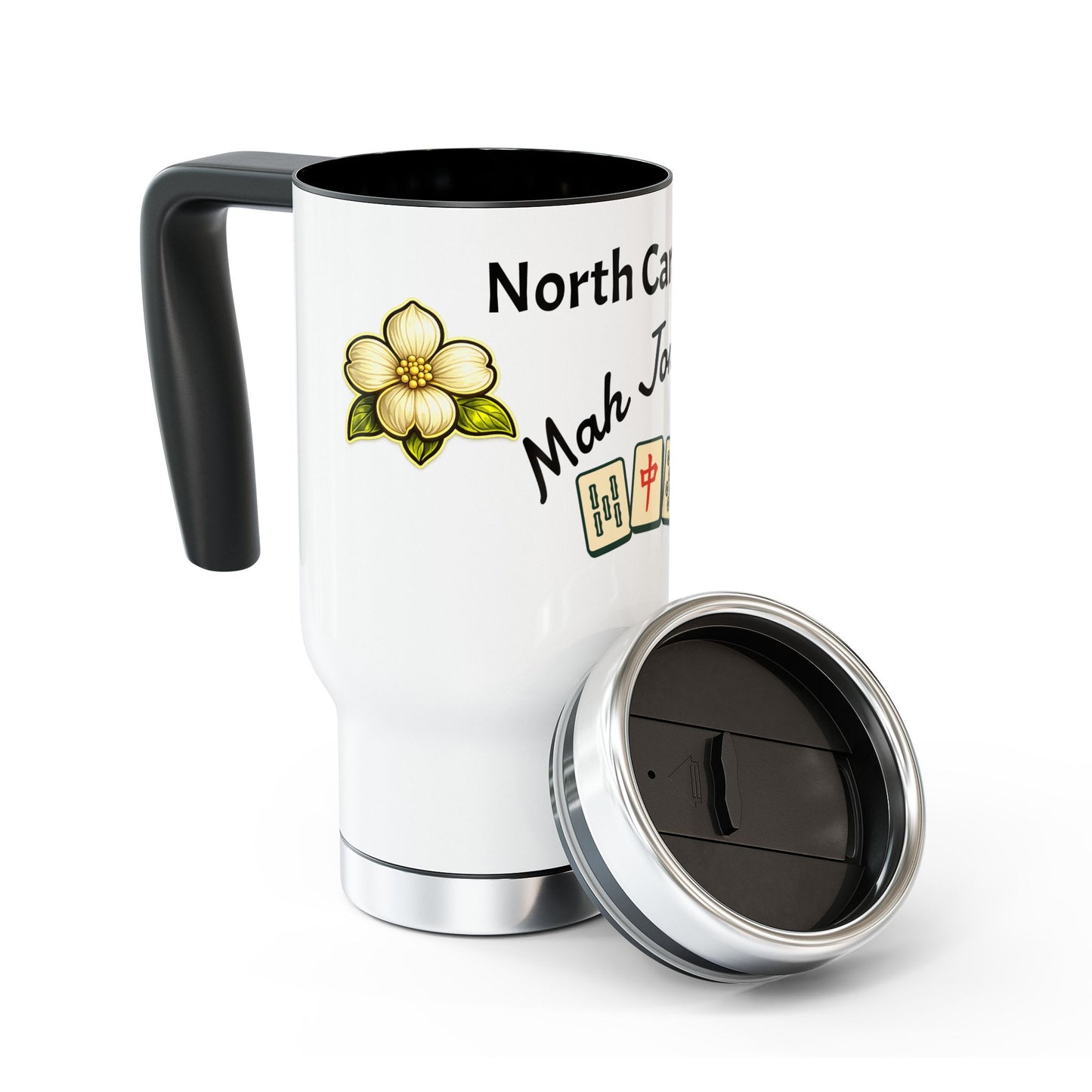 North Carolina Mah Jongg travel mug | 14oz stainless steel travel mug with handle