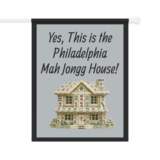 Mah Jongg Flag: "Yes, This Is the Connecticut Mah Jongg House!"-  Gray Outdoor Flag