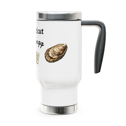 Connecticut Mah Jongg travel mug | 14oz stainless steel travel mug with handle