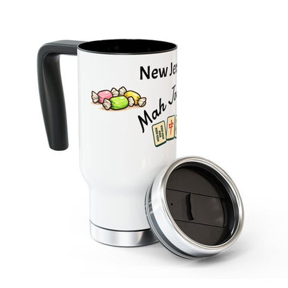 New Jersey Mah Jongg travel mug | 14oz stainless steel travel mug with handle