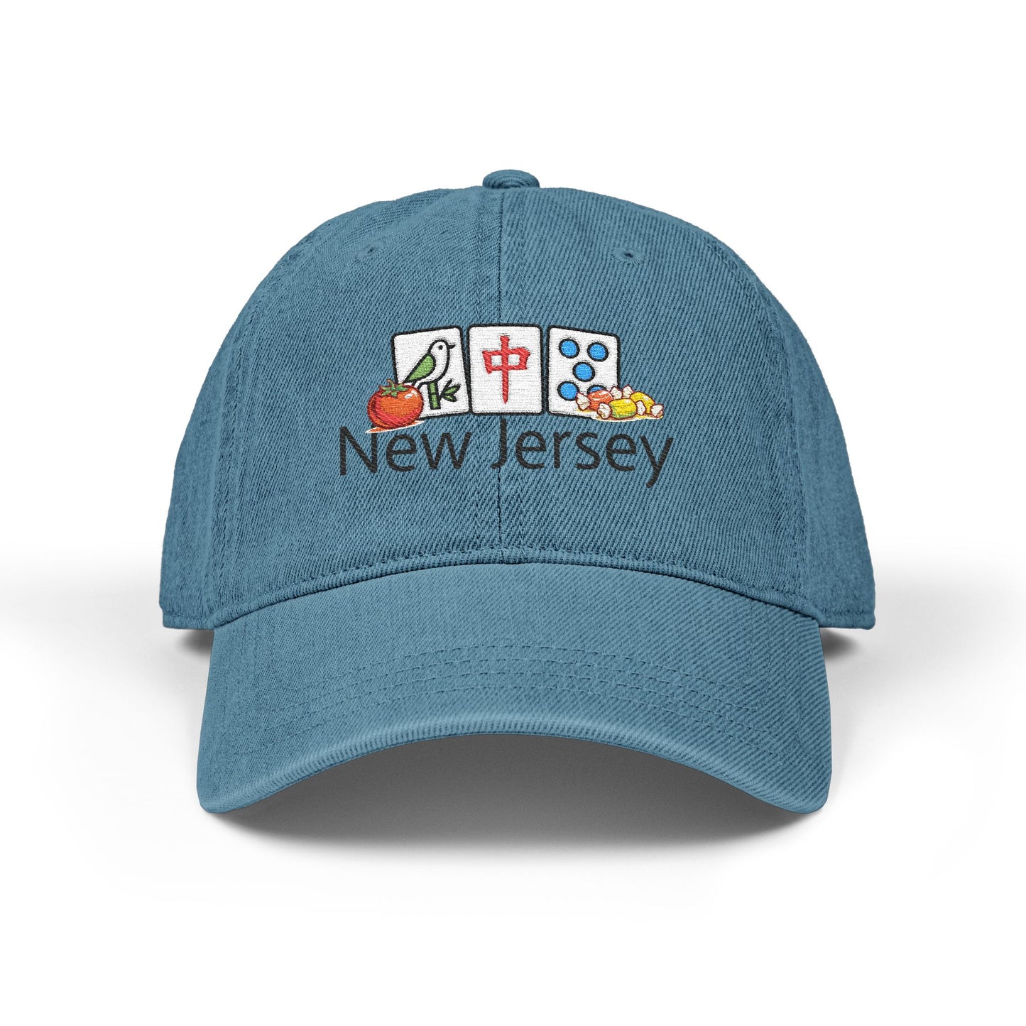 Mah Jongg New Jersey Embroidered  Jean Hat - For MahJong Players