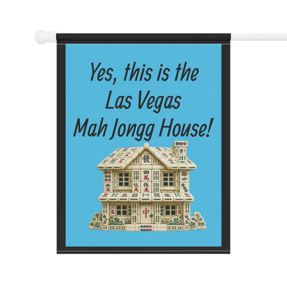 Mah Jongg :"Yes, This Is the Las Vegas Mah Jongg House!" Blue Mah Jongg Flag