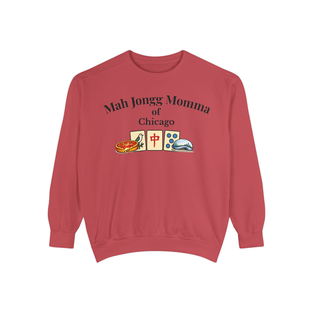 Mah Jongg Momma of Chicago Crewneck Sweatshirt - Mahjong Tournament Sweatshirt