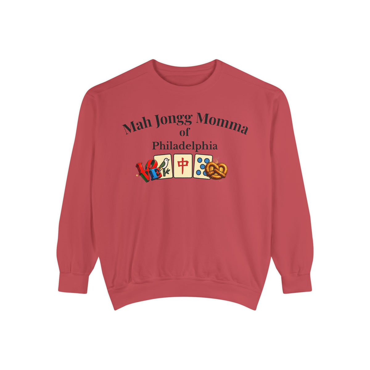 Mah Jongg Momma of Philadelphia Crewneck Sweatshirt - Mahjong Tournament Sweatshirt