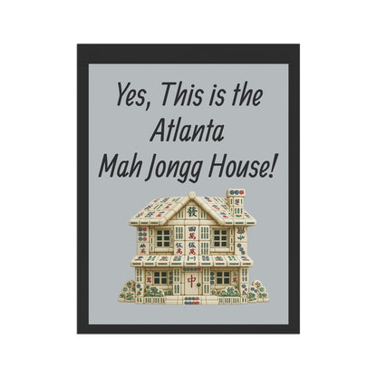 Mah Jongg Flag: "Yes, This Is the North Carolina Mah Jongg House!"-  Gray Outdoor Flag