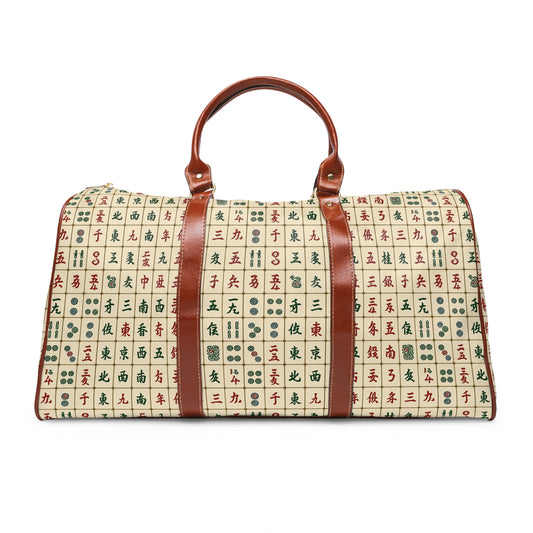 Mah Jongg Waterproof Travel Bag — 'I brought my pie, and I don't mean apple.' Duﬀel for Players & Tournament Travel