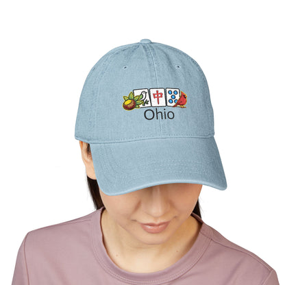 Mah Jongg Ohio Embroidered  Jean Hat - For MahJong Players