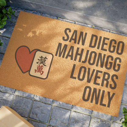 San Diego Mahjongg Lovers Only Doormat | Customized City, State or Hometown Option - Perfect for Mah Jongg Game Night