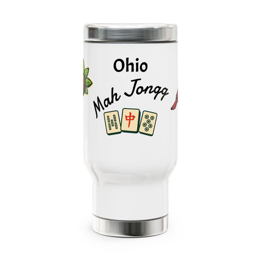 Ohio Mah Jongg travel mug | 14oz stainless steel travel mug with handle