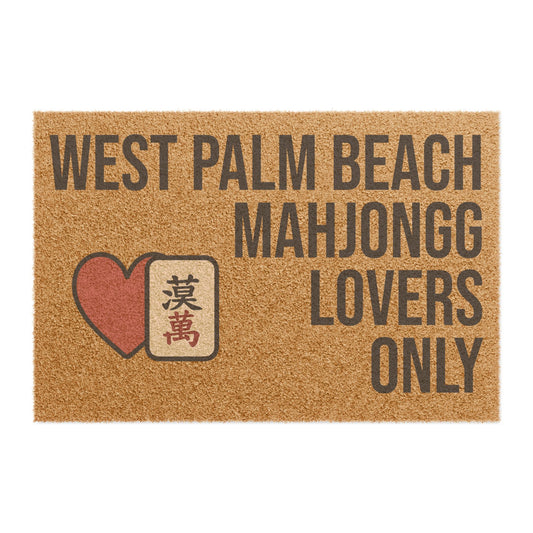 West Palm Beach Mahjongg Lovers Only Doormat | Customized City, State or Hometown Option - Perfect for Mah Jongg Game Night
