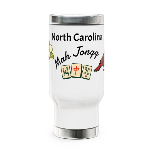 North Carolina Mah Jongg travel mug | 14oz stainless steel travel mug with handle
