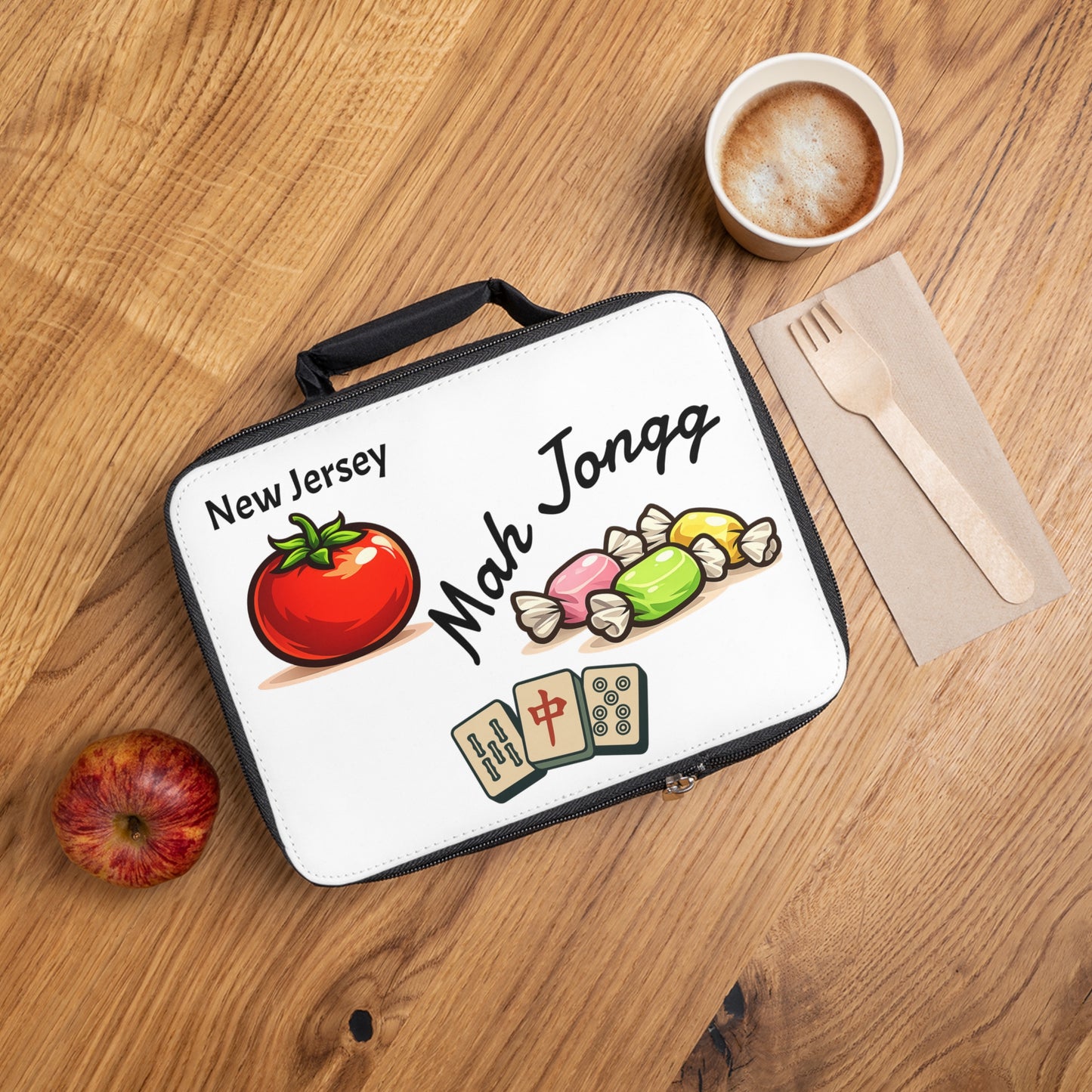 New Jersey Mah Jongg Insulated Lunch Bag | Mah Jongg Game Day Lunch