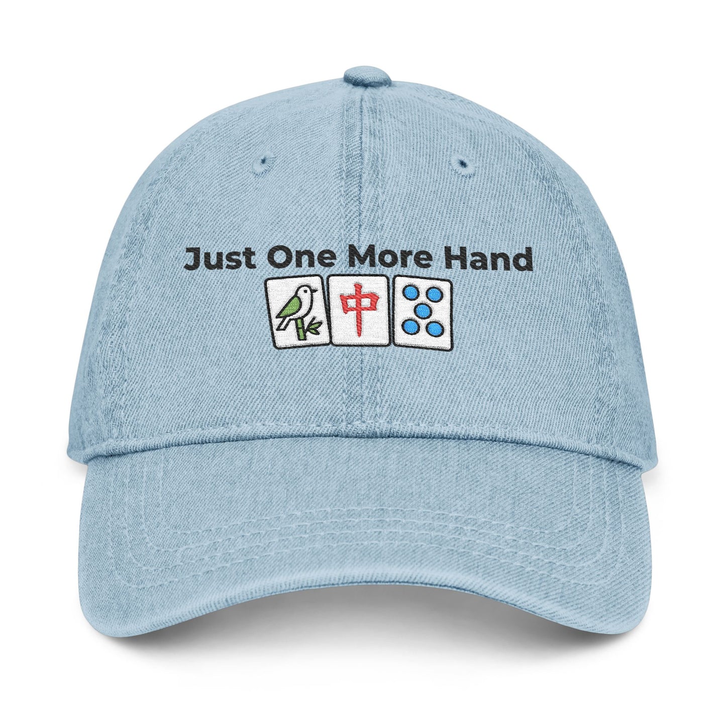 Just One More Hand Mah Jongg Embroidered  Jean Hat - For MahJong Players