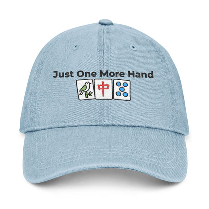 Just One More Hand Mah Jongg Embroidered  Jean Hat - For MahJong Players