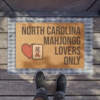 North Carolina Mahjongg Lovers Only Doormat | Customized City, State or Hometown Option - Perfect for Mah Jongg Game Night