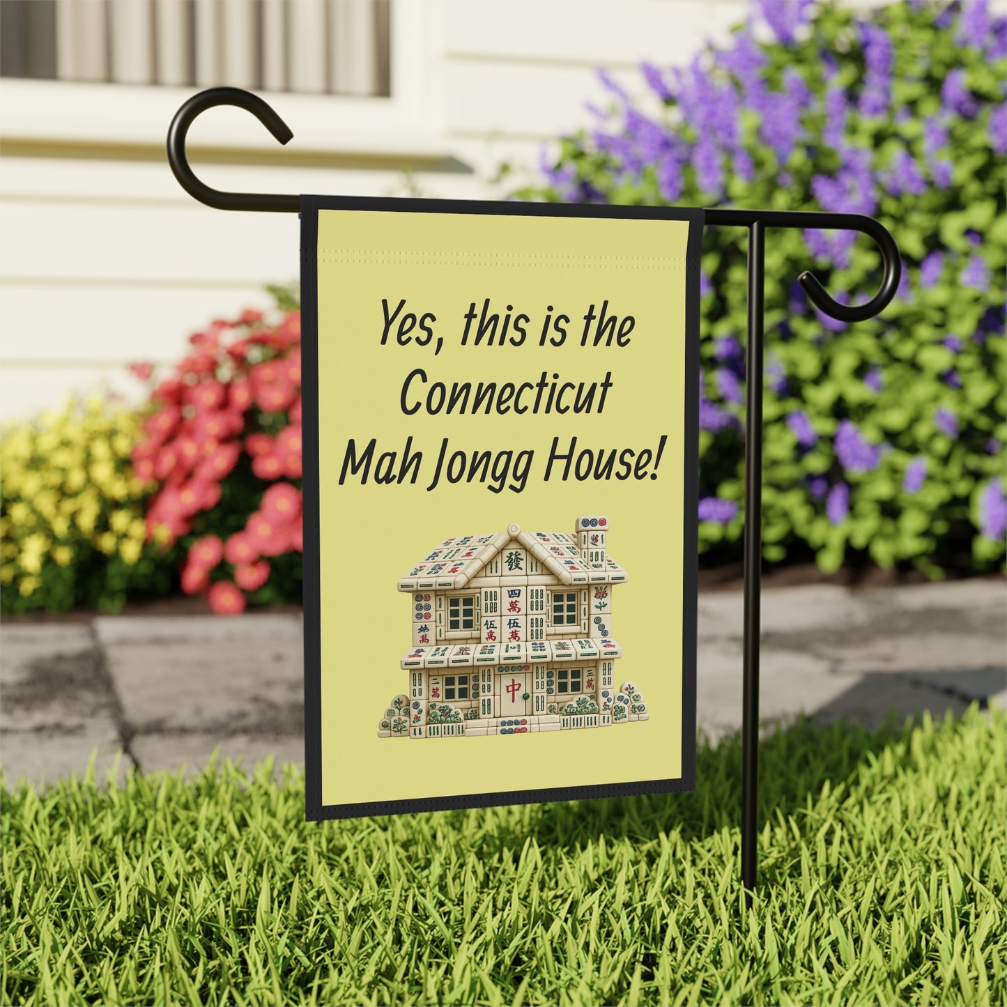 Mah Jongg:"Yes, This Is the Connecticut Mah Jongg House!" Yellow Mah Jongg Flag