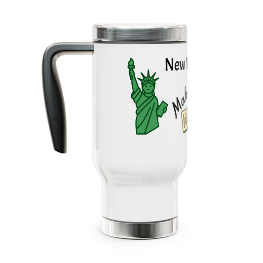 New York City Mah Jongg travel mug | 14oz stainless steel travel mug with handle