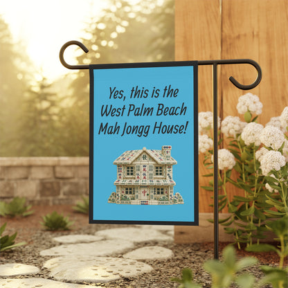 Mah Jongg :"Yes, This Is the West Palm Beach Mah Jongg House!" Blue Mah Jongg Flag