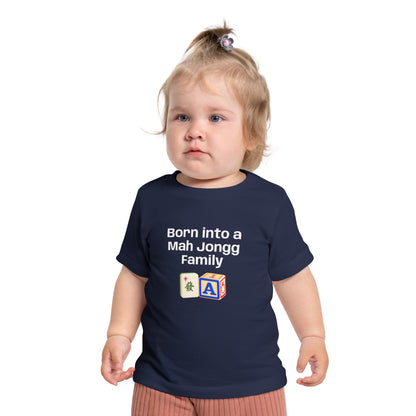 Born into a Mah Jongg Family T-Shirt - Cute Mahjong Infant Tee