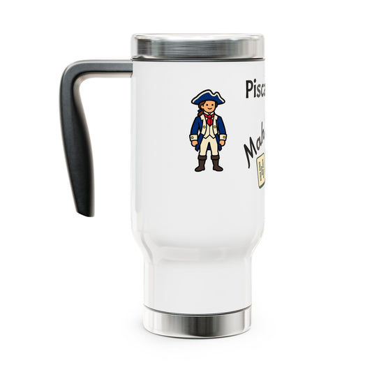 Piscataway Mah Jongg travel mug | 14oz stainless steel travel mug with handle