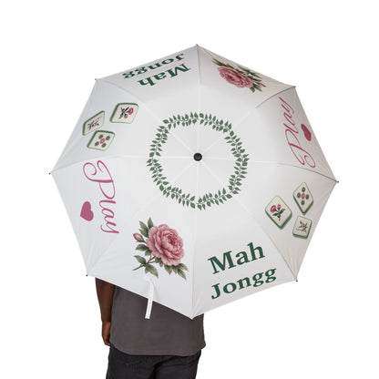Mah Jongg Floral Play Foldable Umbrella -For Rainy Mah Jongg games or travel
