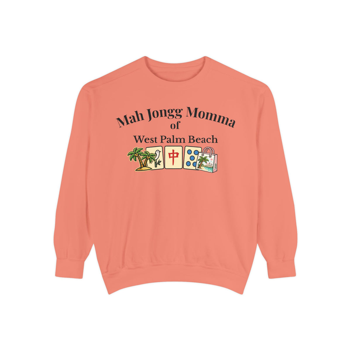 Mah Jongg Momma of West Palm Beach Crewneck Sweatshirt - Mahjong Tournament Sweatshirt