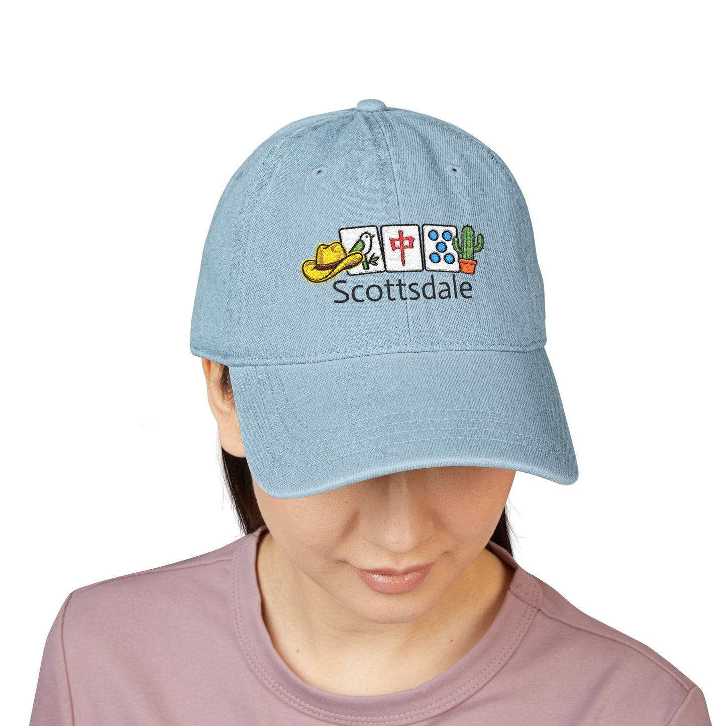 Mah Jongg Scottsdale Embroidered  Jean Hat - For MahJong Players