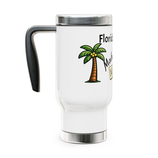 Florida Mah Jongg travel mug | 14oz stainless steel travel mug with handle