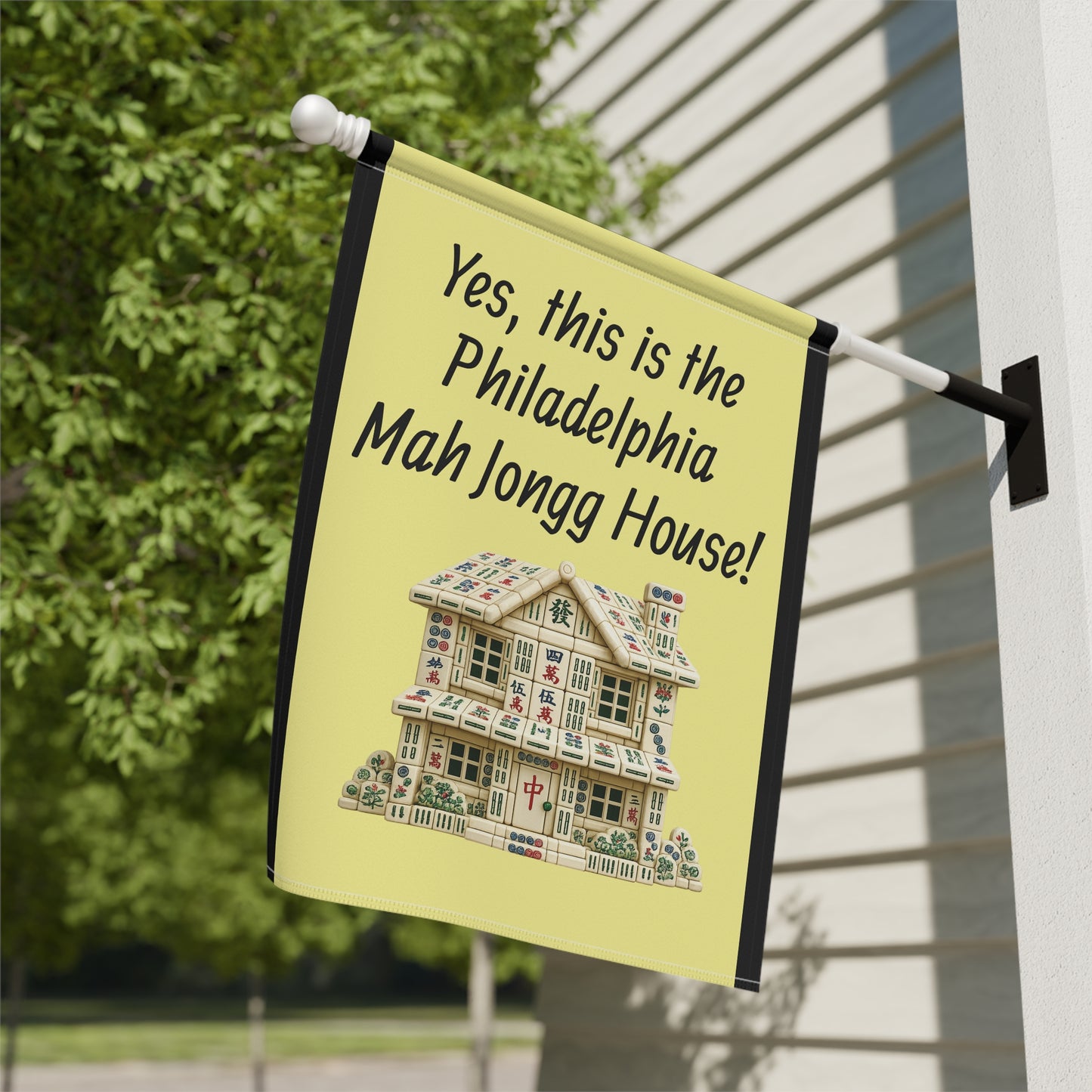 Mah Jongg:"Yes, This Is the Philadelphia Mah Jongg House!" Yellow Mah Jongg Flag