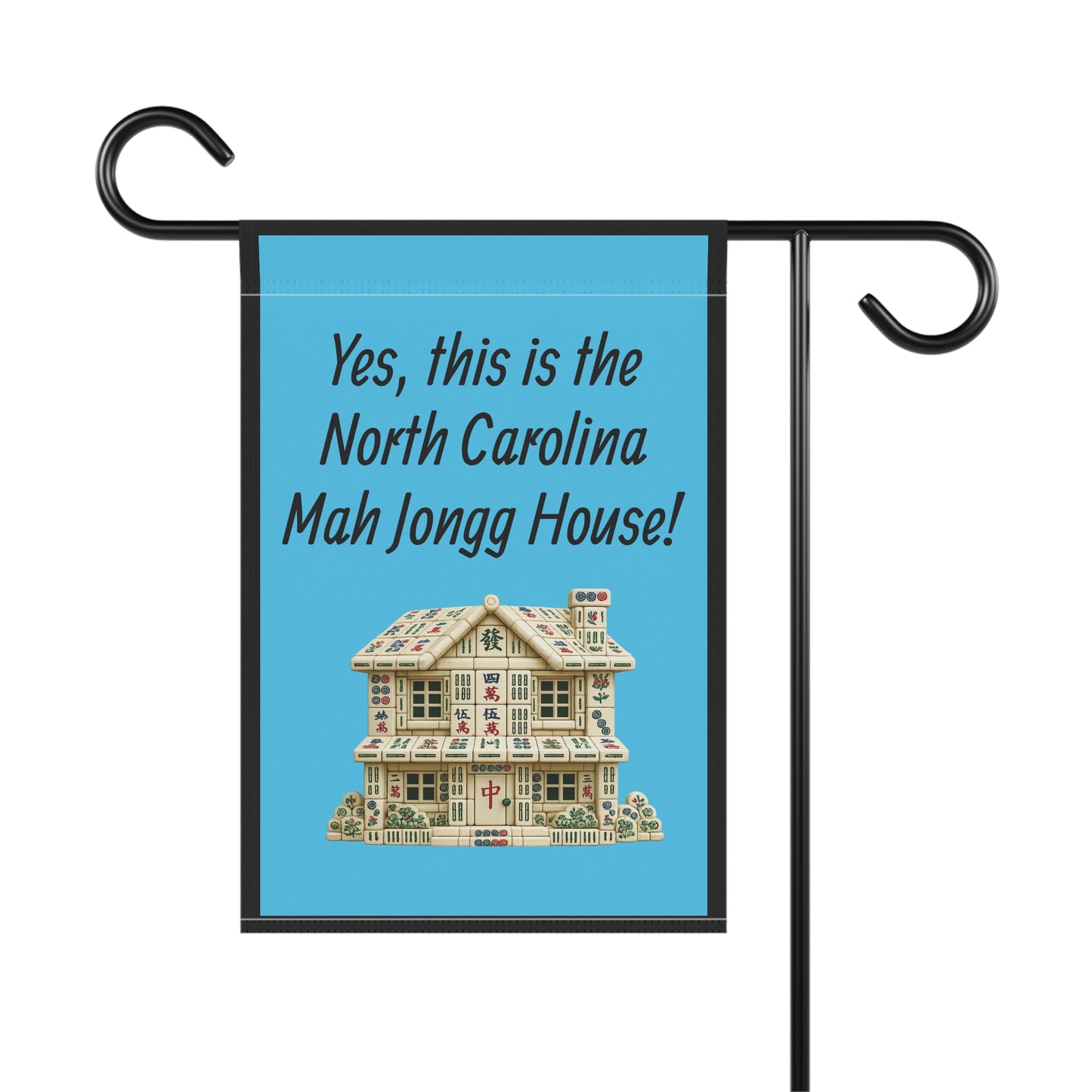 Mah Jongg :"Yes, This Is the North Carolina Mah Jongg House!" Blue Mah Jongg Flag