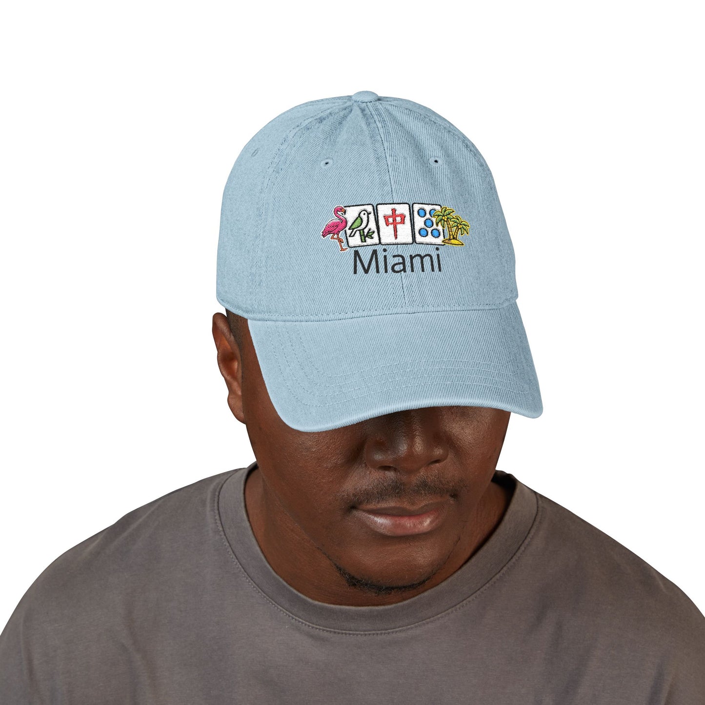 Mah Jongg Miami Embroidered  Jean Hat - For MahJong Players