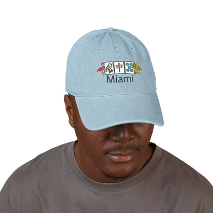 Mah Jongg Miami Embroidered  Jean Hat - For MahJong Players