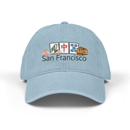 Mah Jongg San Francisco Embroidered  Jean Hat - For MahJong Players