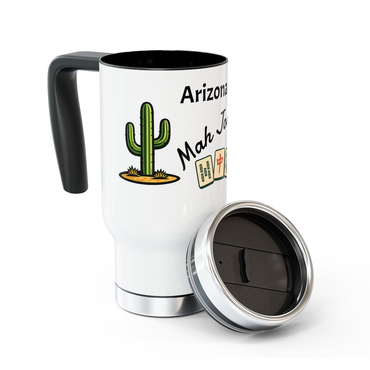 Arizona Mah Jongg travel mug | 14oz stainless steel travel mug with handle