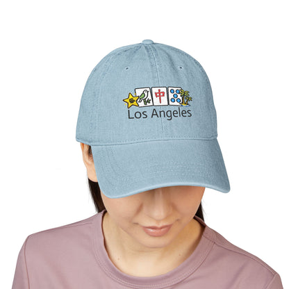 Mah Jongg Los Angeles Embroidered  Jean Hat - For MahJong Players