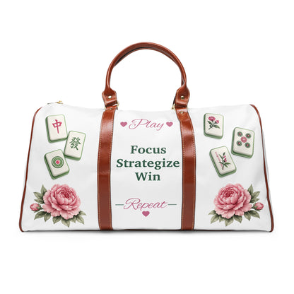 Mahjong Travel Bag — Waterproof Mahjong Duffle with Floral Tiles ("Mah Jongg Ready")