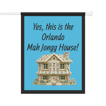 Mah Jongg :"Yes, This Is the Orlando Mah Jongg House!" Blue Mah Jongg Flag