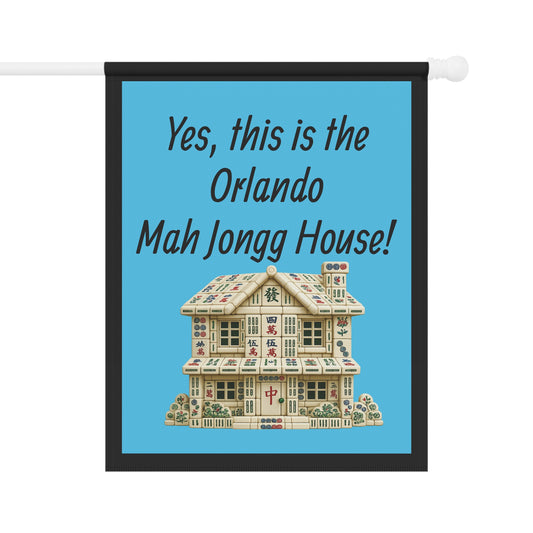 Mah Jongg :"Yes, This Is the Orlando Mah Jongg House!" Blue Mah Jongg Flag
